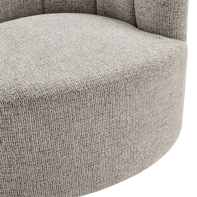 NPD Furniture - Elowen Swivel Accent Arm Chair - Heathered Taupe Chenille