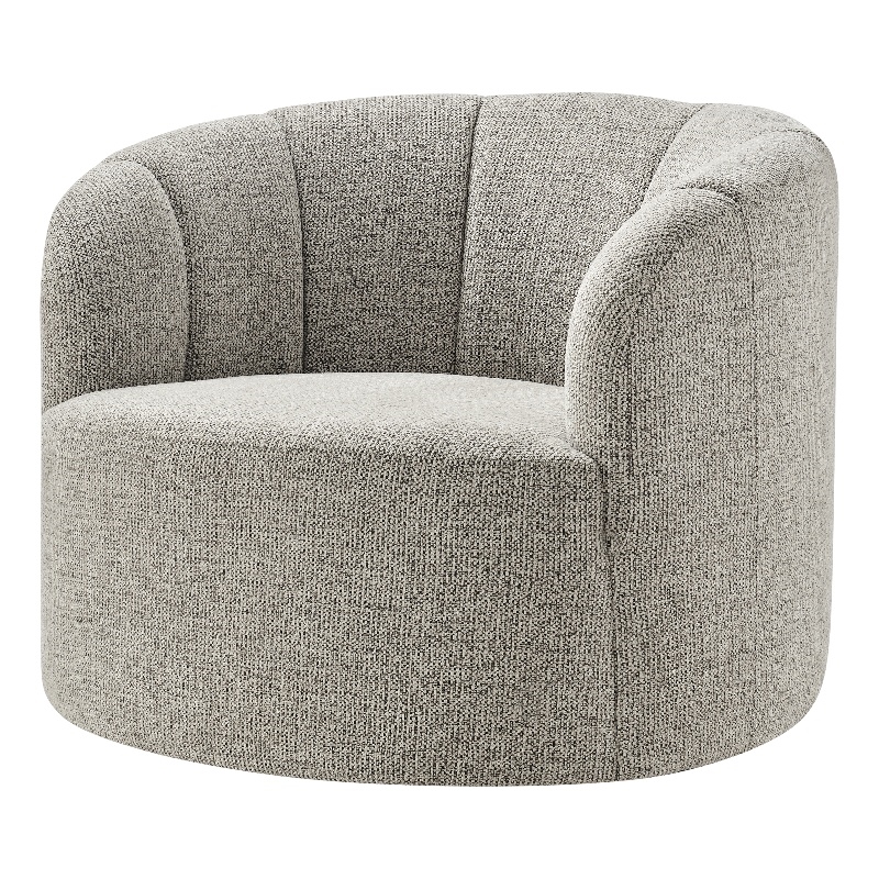 NPD Furniture - Elowen Swivel Accent Arm Chair - Heathered Taupe Chenille