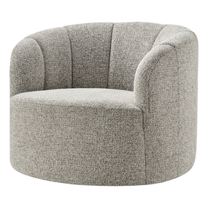 NPD Furniture - Elowen Swivel Accent Arm Chair - Heathered Taupe Chenille