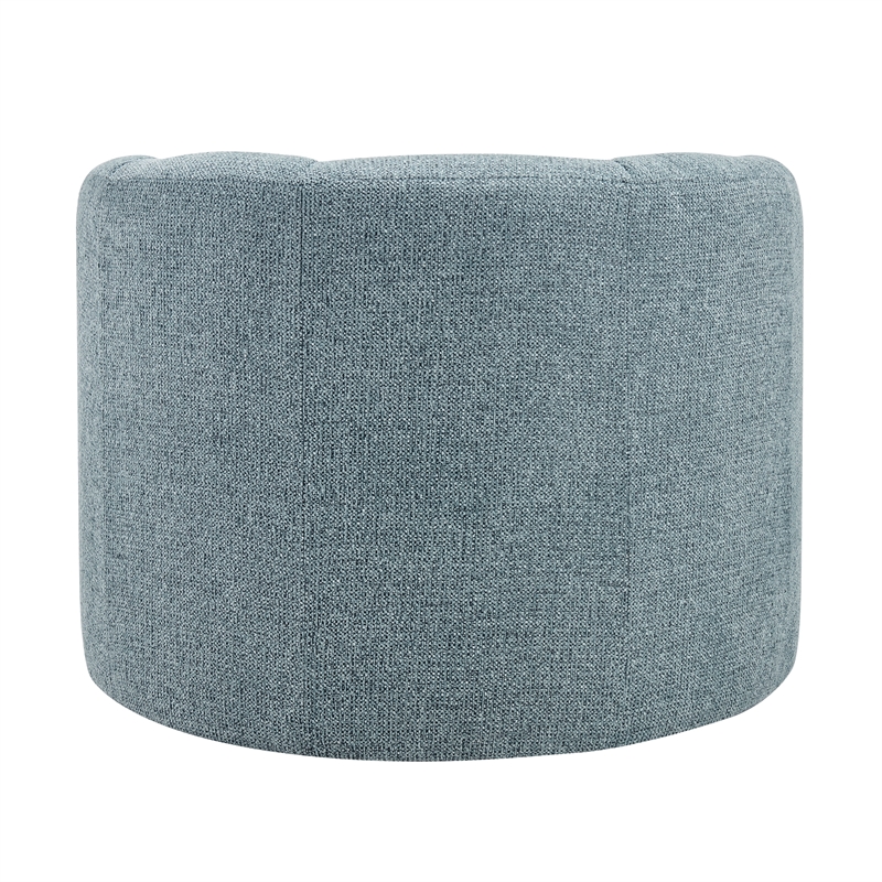 NPD Furniture - Elowen Swivel Accent Arm Chair - Heathered Blue Chenille
