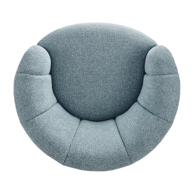 NPD Furniture - Elowen Swivel Accent Arm Chair - Heathered Blue Chenille
