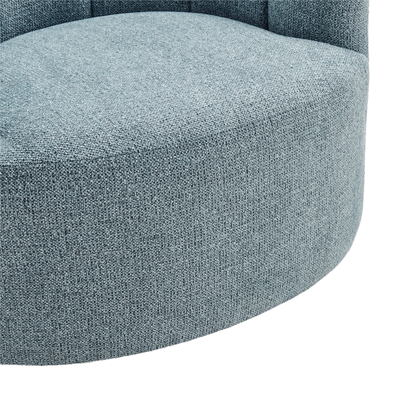NPD Furniture - Elowen Swivel Accent Arm Chair - Heathered Blue Chenille