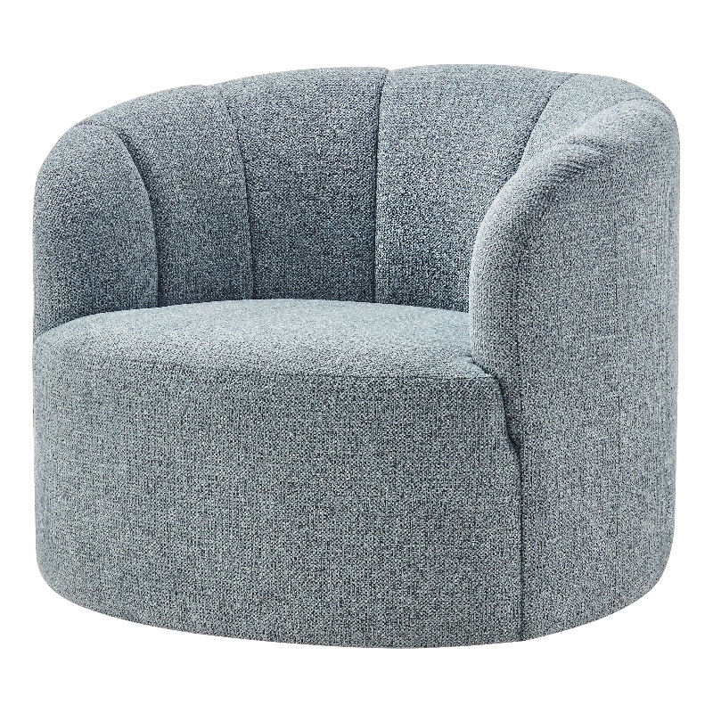 NPD Furniture - Elowen Swivel Accent Arm Chair - Heathered Blue Chenille