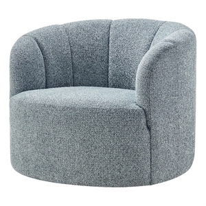 NPD Furniture - Elowen Swivel Accent Arm Chair - Heathered Blue Chenille