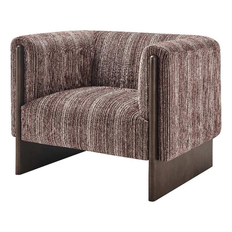 NPD Furniture - Daxon Fabric Accent Arm Chair - Stria Clay Chenille