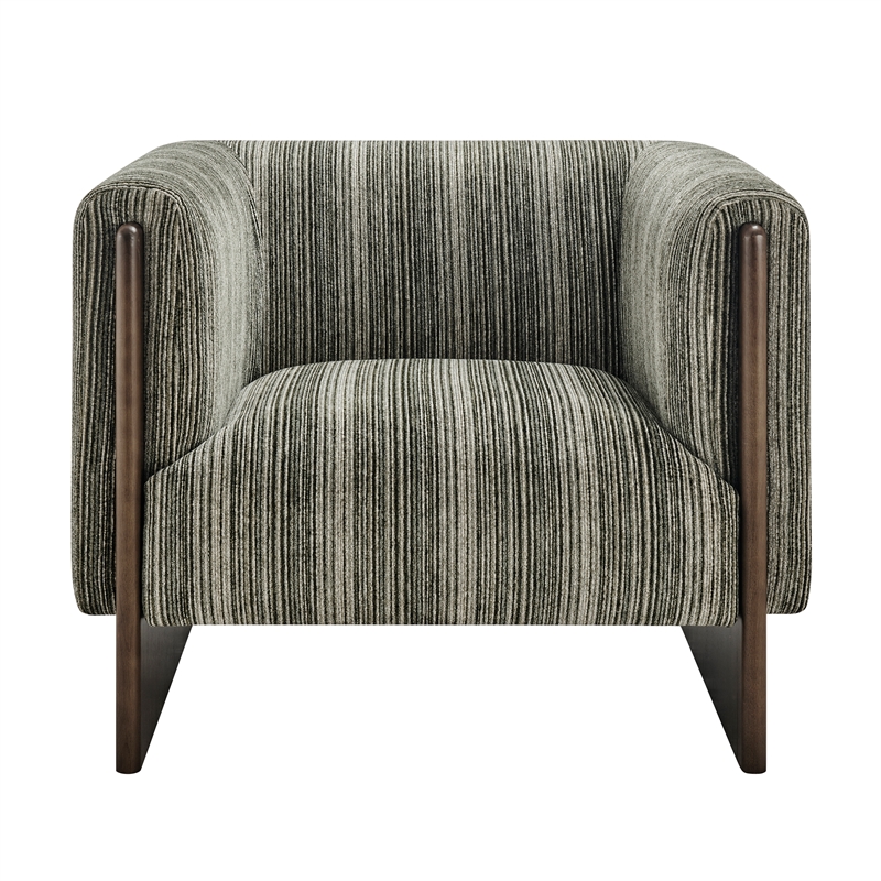 NPD Furniture - Daxon Accent Arm Chair - Stria Olive Chenille