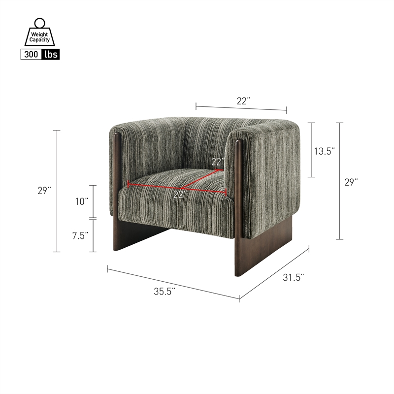NPD Furniture - Daxon Accent Arm Chair - Stria Olive Chenille