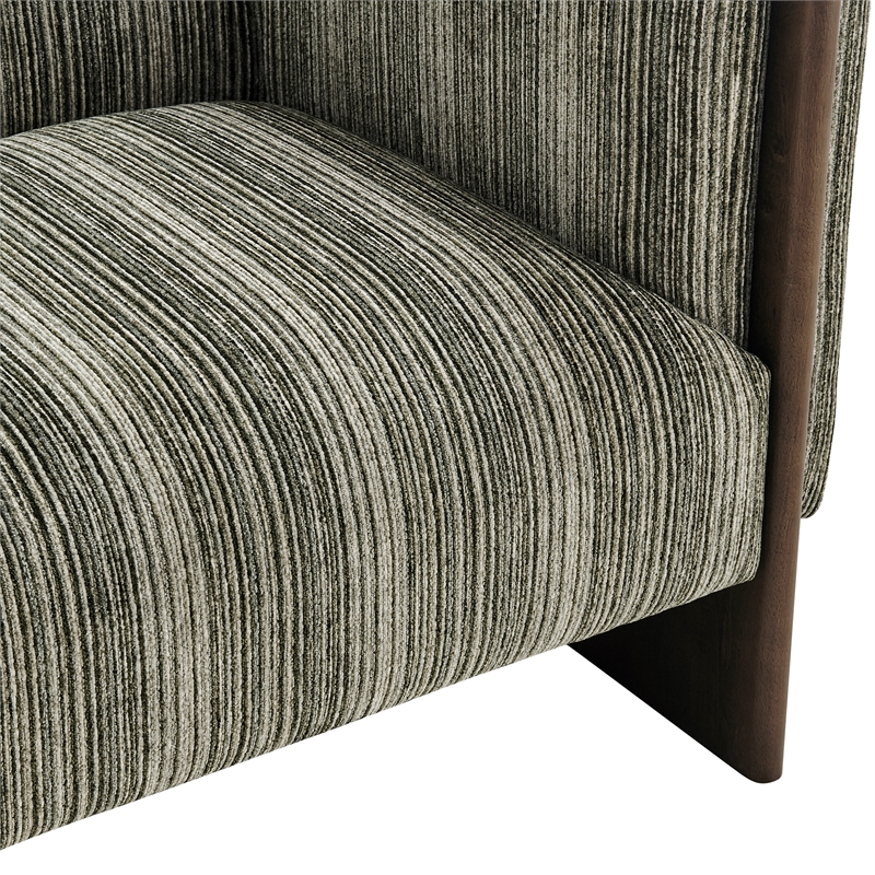 NPD Furniture - Daxon Accent Arm Chair - Stria Olive Chenille