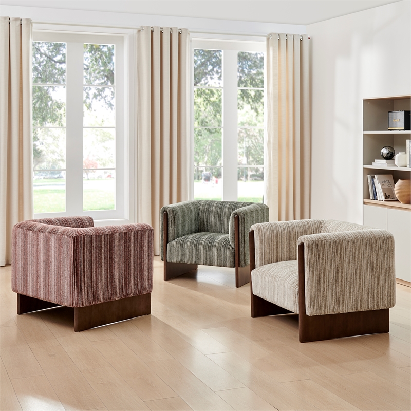 NPD Furniture - Daxon Accent Arm Chair - Stria Sand Chenille