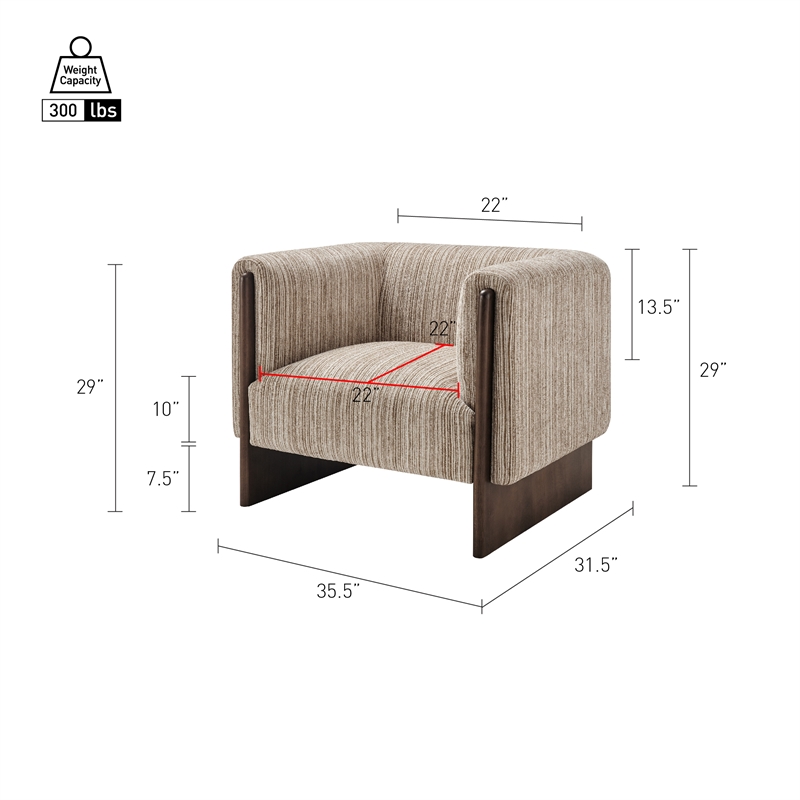 NPD Furniture - Daxon Accent Arm Chair - Stria Sand Chenille