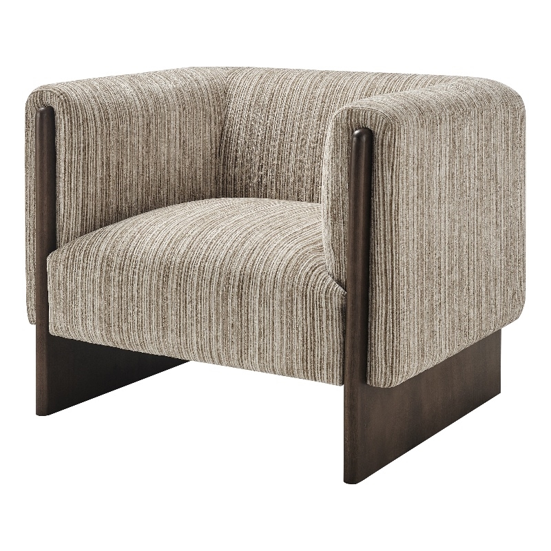 NPD Furniture - Daxon Accent Arm Chair - Stria Sand Chenille