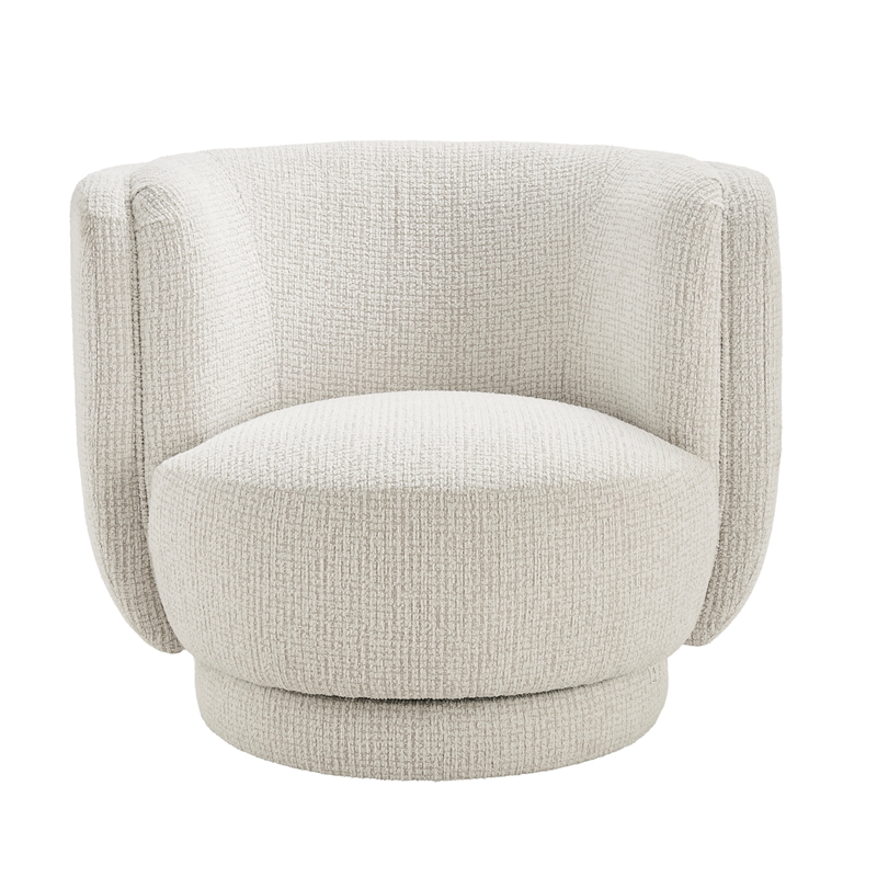NPD Furniture - Veloura Fabric Swivel Accent Arm Chair - Mila Ivory