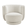 NPD Furniture - Veloura Fabric Swivel Accent Arm Chair - Mila Ivory