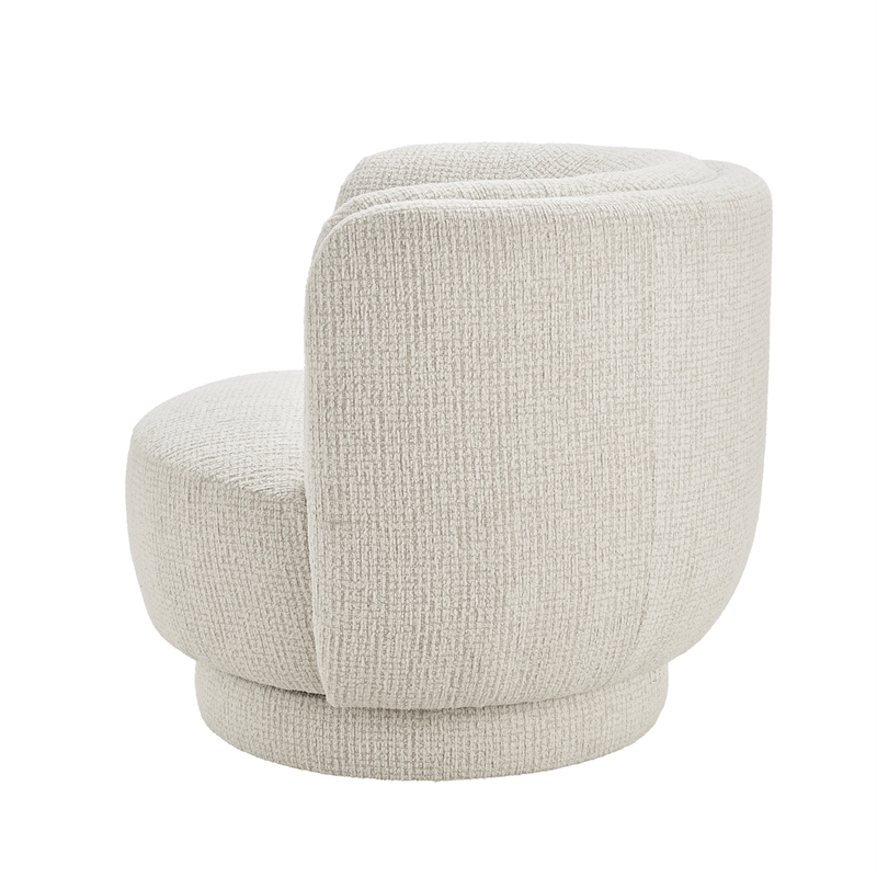 NPD Furniture - Veloura Fabric Swivel Accent Arm Chair - Mila Ivory