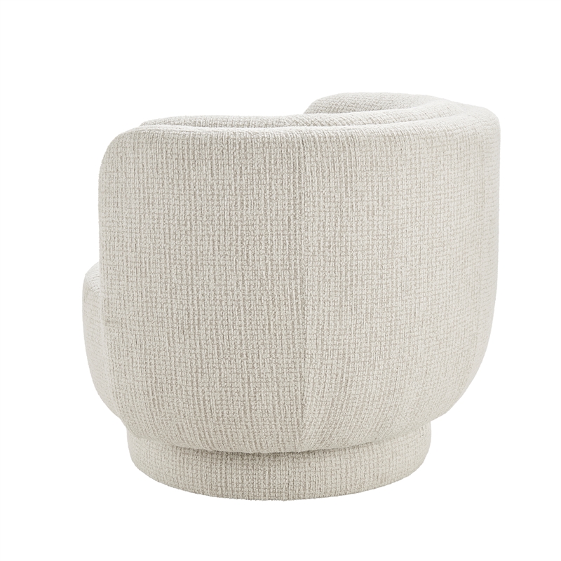 NPD Furniture - Veloura Fabric Swivel Accent Arm Chair - Mila Ivory