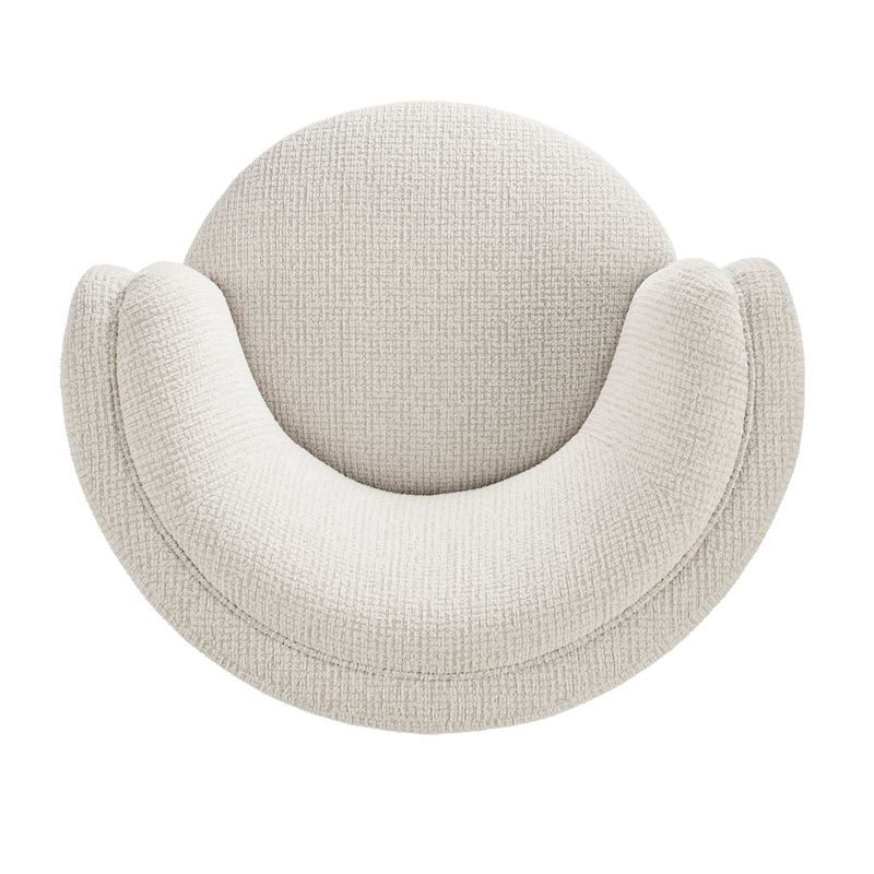NPD Furniture - Veloura Fabric Swivel Accent Arm Chair - Mila Ivory