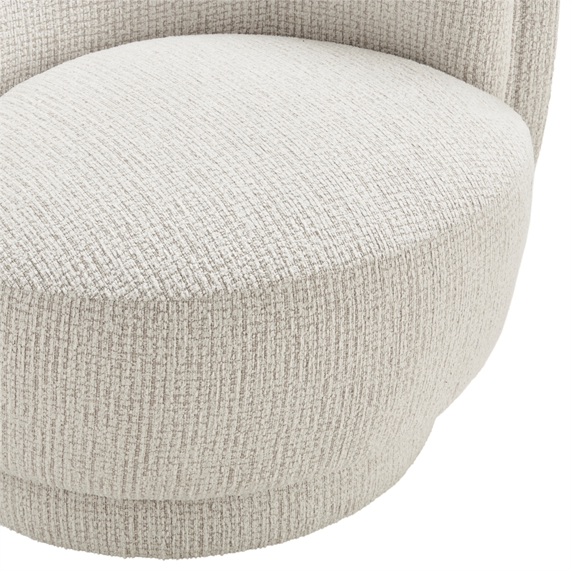 NPD Furniture - Veloura Fabric Swivel Accent Arm Chair - Mila Ivory
