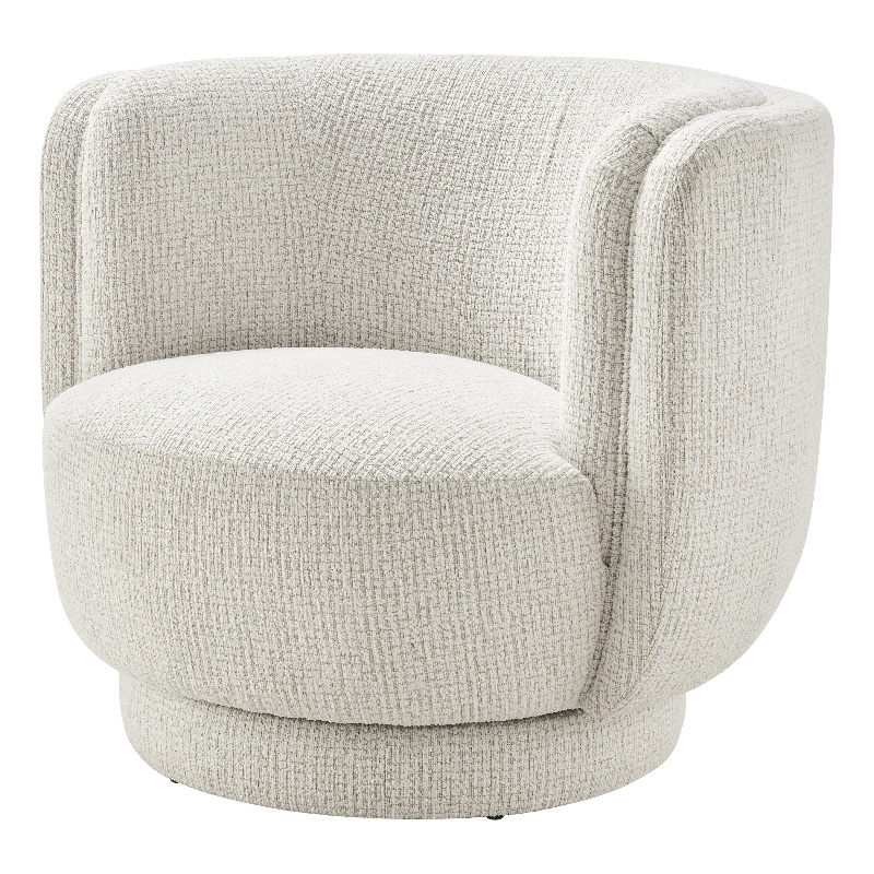 NPD Furniture - Veloura Fabric Swivel Accent Arm Chair - Mila Ivory