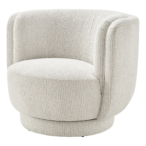 NPD Furniture - Veloura Fabric Swivel Accent Arm Chair - Mila Ivory