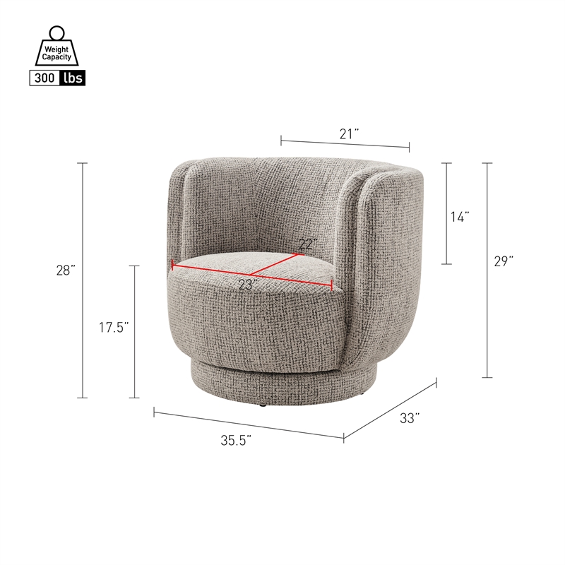 NPD Furniture - Veloura Fabric Swivel Accent Arm Chair - Mila Taupe