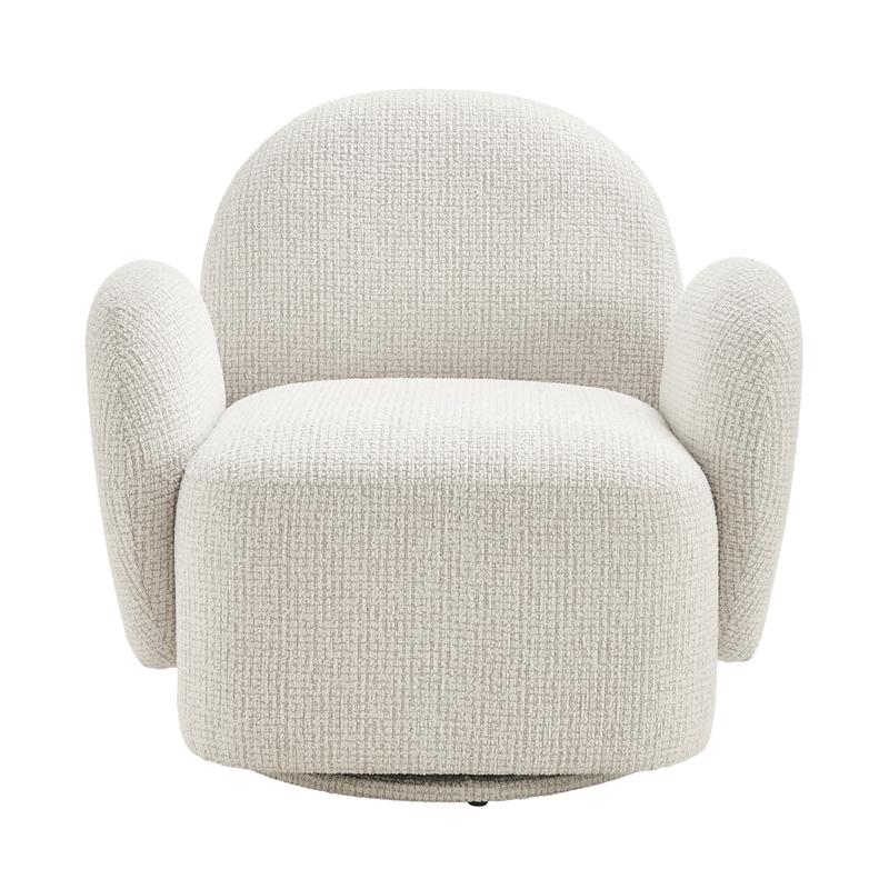 NPD Furniture - Zoya Fabric Swivel Accent Arm Chair - Mila Ivory