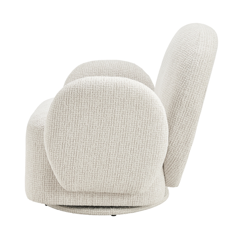 NPD Furniture - Zoya Fabric Swivel Accent Arm Chair - Mila Ivory