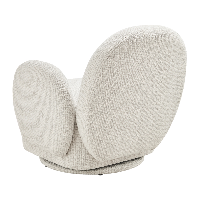 NPD Furniture - Zoya Fabric Swivel Accent Arm Chair - Mila Ivory