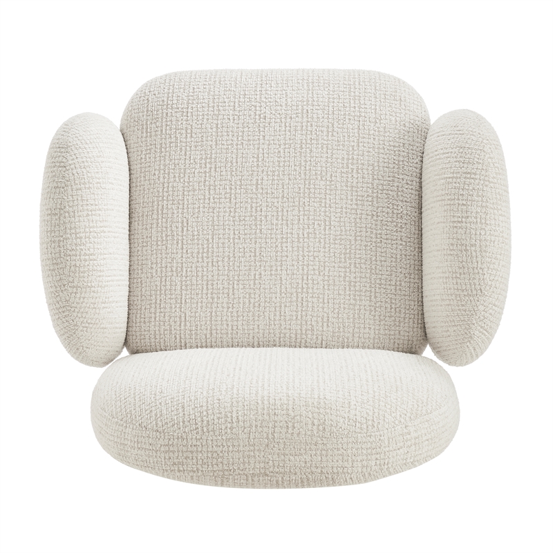 NPD Furniture - Zoya Fabric Swivel Accent Arm Chair - Mila Ivory