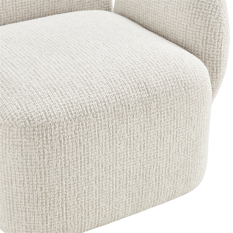 NPD Furniture - Zoya Fabric Swivel Accent Arm Chair - Mila Ivory