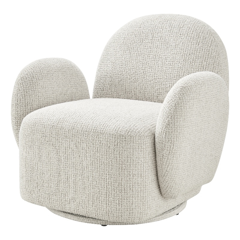 NPD Furniture - Zoya Fabric Swivel Accent Arm Chair - Mila Ivory