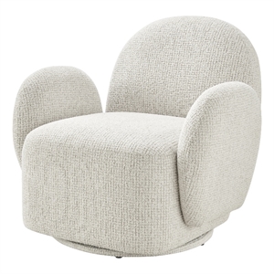 NPD Furniture - Zoya Fabric Swivel Accent Arm Chair - Mila Ivory