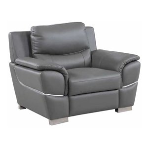 Titan Furnishings 37&quot Modern Leather Upholstered Chair in Gray