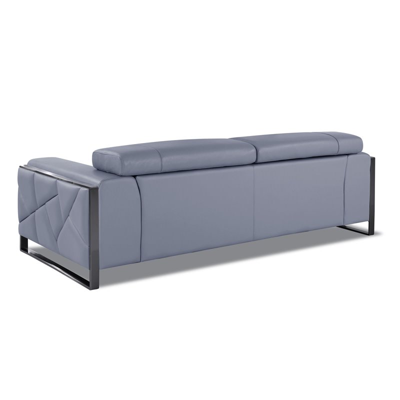 Titan Furnishings Modern Genuine Italian Leather Sofa Set in Light Blue