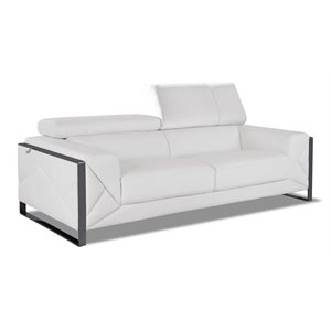 Titan Furnishings Modern Genuine Italian Leather Sofa in White