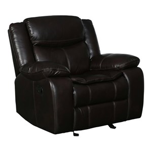 Titan Furnishings 42&quot Transitional Faux Leather Reclining Chair in Brown