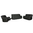Titan Furnishings Transitional Faux Leather Reclining Sofa Set in Gray