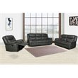 Titan Furnishings Transitional Faux Leather Reclining Sofa Set in Gray