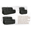 Titan Furnishings Transitional Faux Leather Reclining Sofa Set in Gray