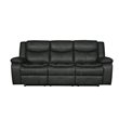 Titan Furnishings Transitional Faux Leather Reclining Sofa Set in Gray