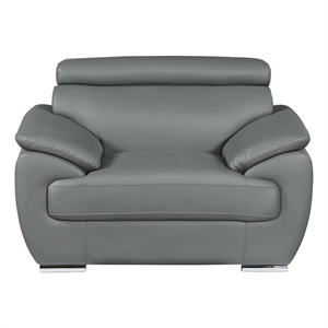 Titan Furnishings 38&quot Modern Leather Upholstered Chair in Gray