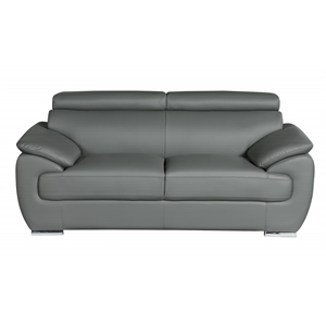 Titan Furnishings Modern Leather Upholstered Recliner Loveseat in Gray