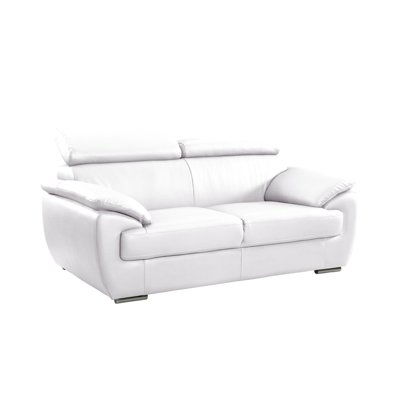 Titan Furnishings Modern Leather Upholstered Recliner Sofa Set in White