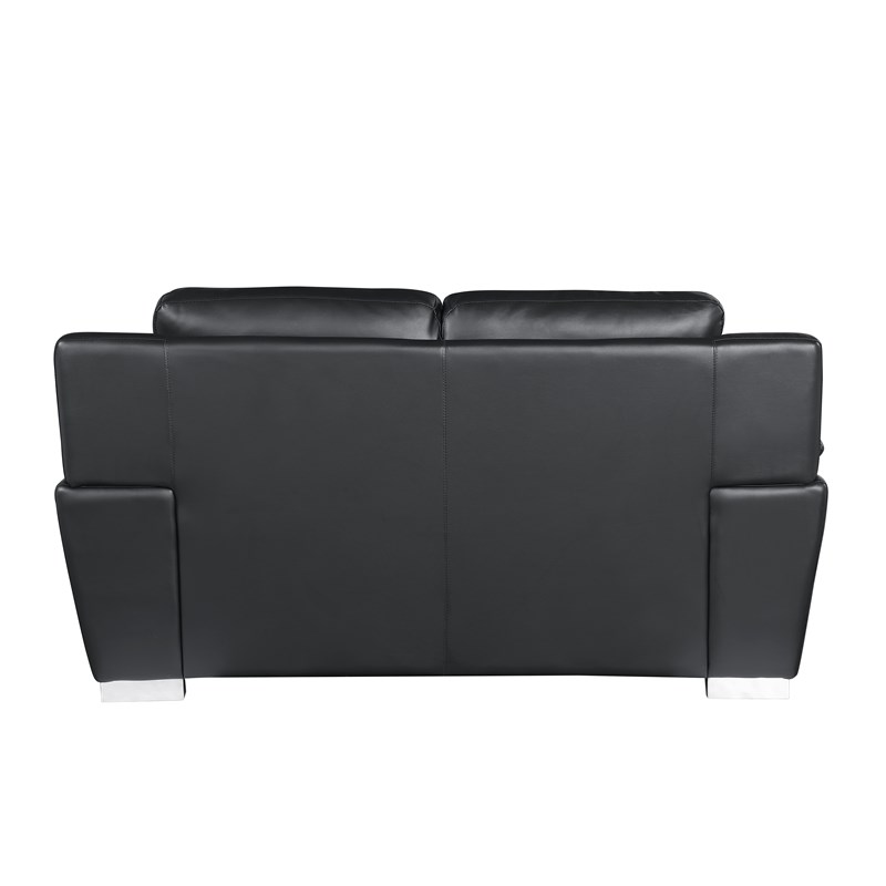 Titan Furnishings Modern Leather Upholstered Sofa & Loveseat Set in Black