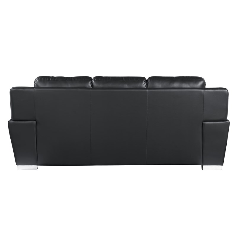 Titan Furnishings Modern Leather Upholstered Sofa & Loveseat Set in Black
