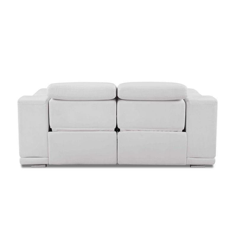 Titan Furnishings Genuine Italian Leather Power Reclining Loveseat in White