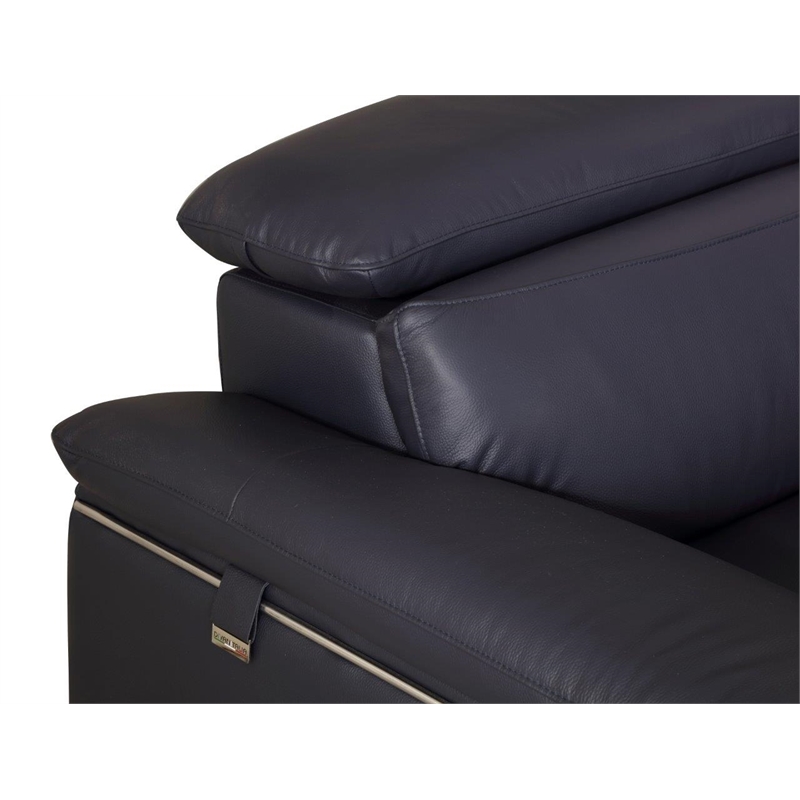 Titan Furnishings Modern Genuine Italian Leather Sofa & Loveseat Set in Navy