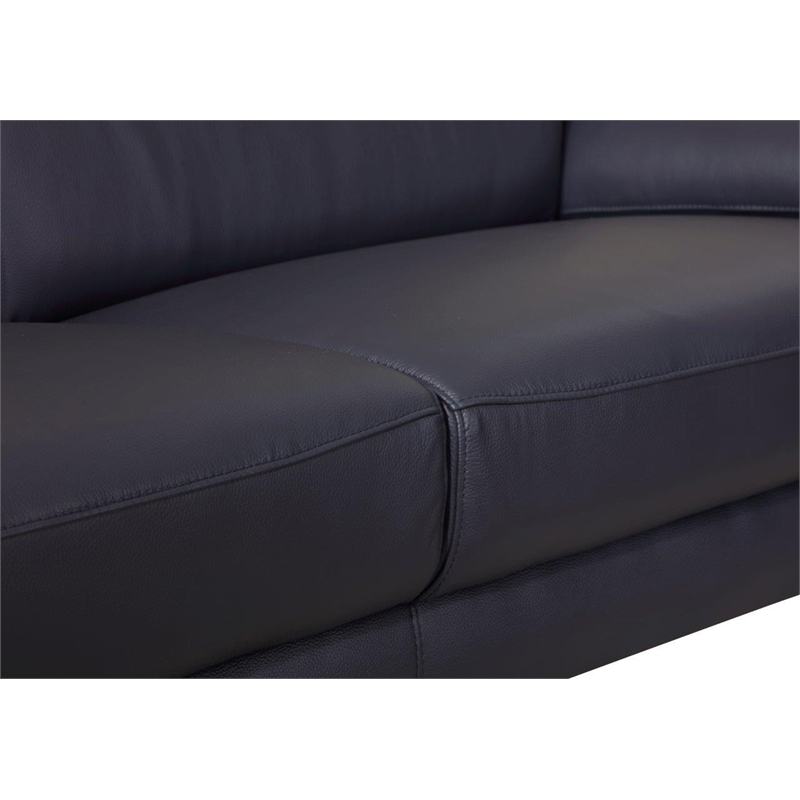 Titan Furnishings Modern Genuine Italian Leather Sofa & Loveseat Set in Navy