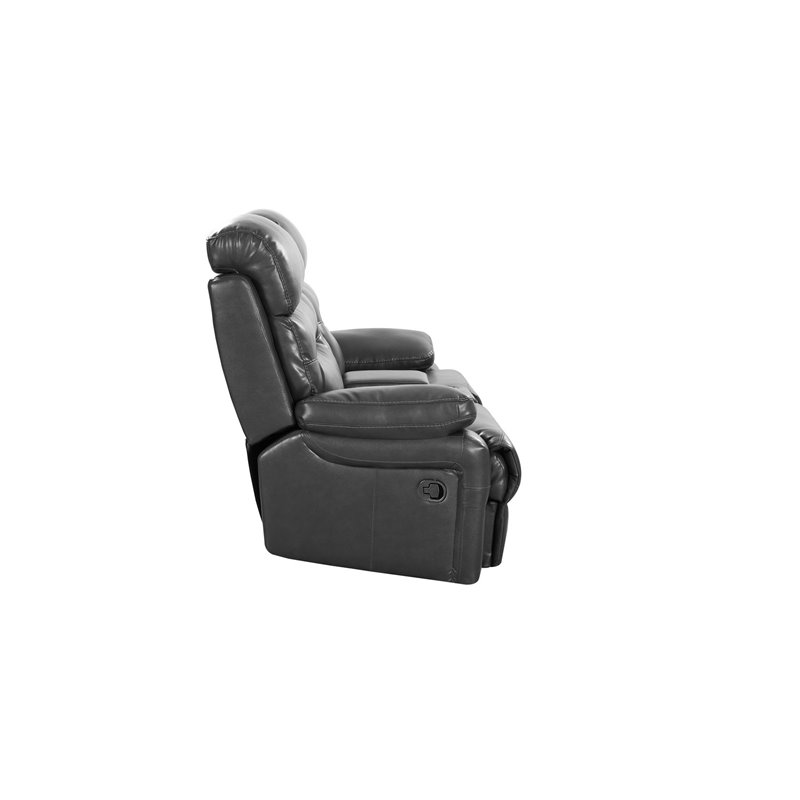 Titan Furnishings Modern Faux Leather Console Loveseat in Gray