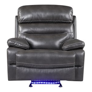 Titan Furnishings Modern Faux Leather Power Reclining Chair in Gray