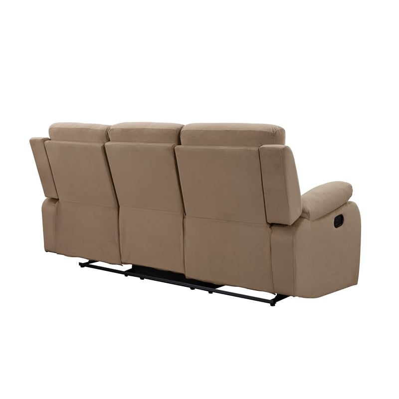 Titan Furnishings Transitional Microfiber Fabric Sofa and Loveseat in Beige